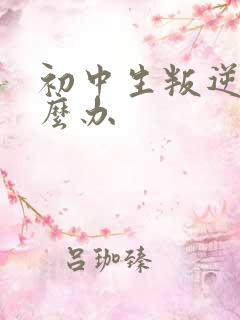 初中生叛逆该怎么办