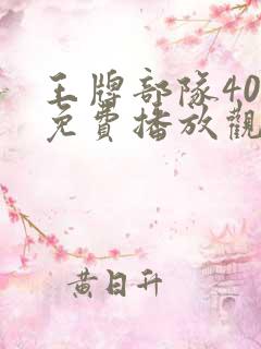 王牌部队40集免费播放观看