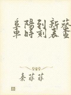 阜阳到新蔡的汽车时刻表查询