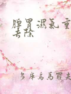 脾胃湿气重怎么去除