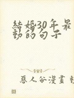 结婚30年最感动的句子