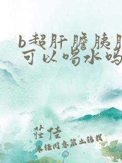 b超肝胆胰脾肾可以喝水吗