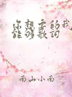你想要的我却不能够歌词