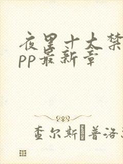 夜里十大禁用app最新章