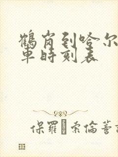 鹤岗到哈尔滨客车时刻表