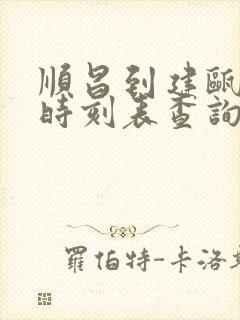 顺昌到建瓯汽车时刻表查询