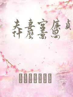 夫妻宫廉贞平是什么意思