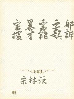 家暴需要哪些证据才能起诉离婚