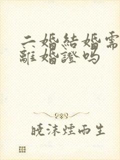 二婚结婚需要带离婚证吗