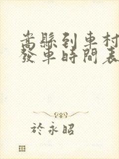 嵩县到车村班车发车时间表