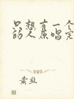 只想有一个爱我的人原唱完整版