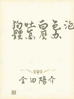 狗吐白色泡沫液体怎么办