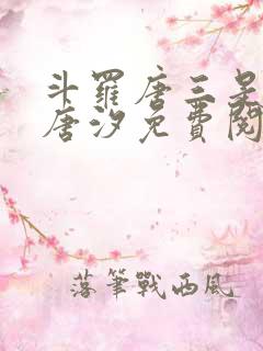 斗罗唐三是我哥唐汐免费阅读小说