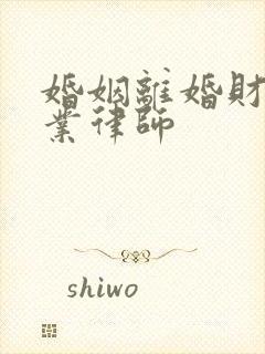 婚姻离婚财产专业律师