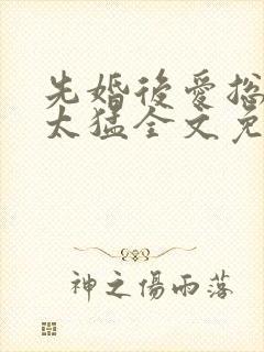 先婚后爱总裁别太猛全文免费阅读