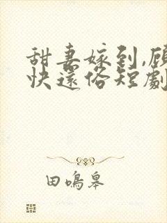 甜妻嫁到,顾少快还俗短剧