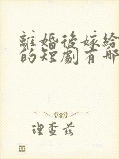 离婚后嫁给小叔的短剧有哪些