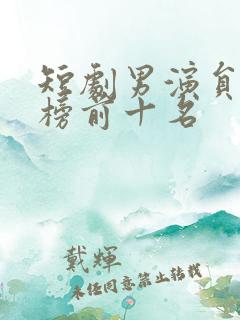 短剧男演员排行榜前十名