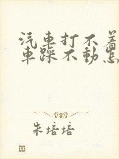 汽车打不着火刹车踩不动怎么回事