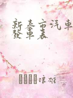 新泰市汽车总站发车表