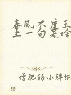 春风不度玉门关上一句是啥