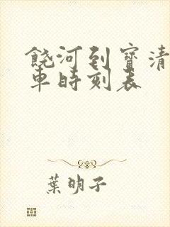 饶河到宝清的客车时刻表