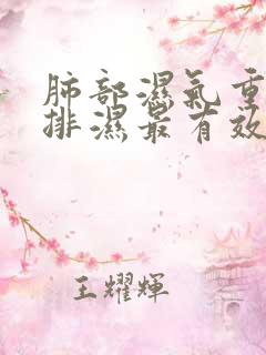 肺部湿气重怎么排湿最有效