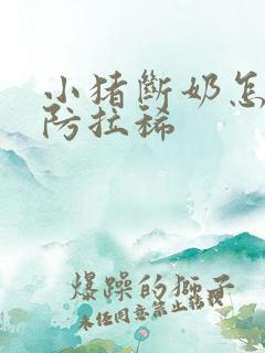 小猪断奶怎么预防拉稀