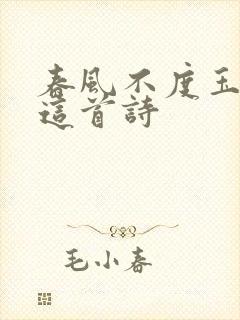 春风不度玉门关这首诗