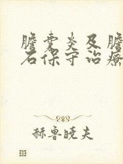 胆囊炎及胆囊结石保守治疗