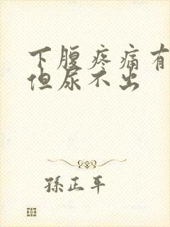 下腹疼痛有尿意但尿不出