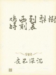 鸡西到梨树客车时刻表