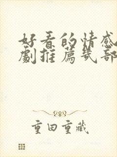 好看的情感电视剧推荐几部 前十名