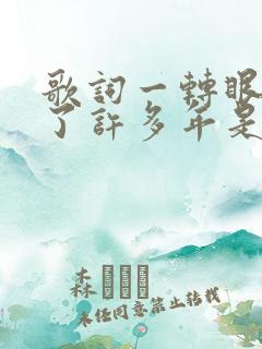 歌词一转眼就过了许多年是什么歌