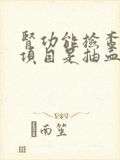 肾功能检查哪些项目是抽血吗