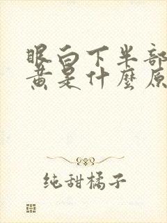 眼白下半部分发黄是什么原因