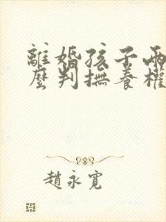 离婚孩子两个怎么判抚养权