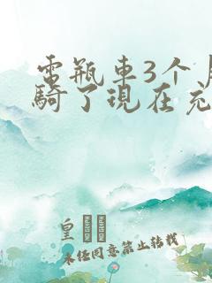 电瓶车3个月没骑了现在充不了电了怎么办