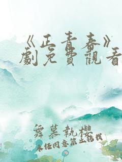 《正青春》电视剧免费观看全集完整版