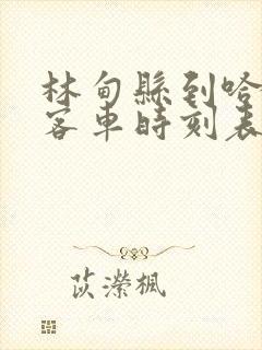 林甸县到哈尔滨客车时刻表