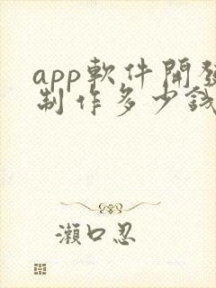 app软件开发制作多少钱