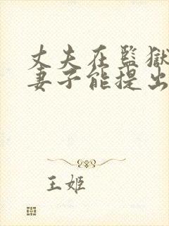 丈夫在监狱服刑妻子能提出离婚吗