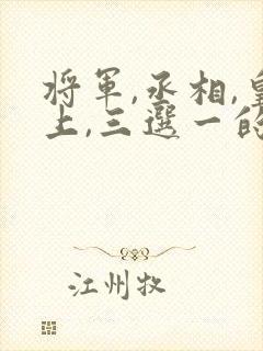 将军,丞相,皇上,三选一的小说