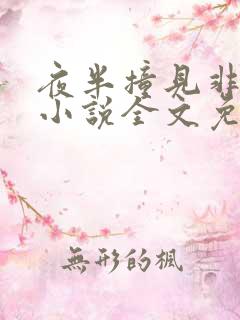 夜半撞见非人类小说全文免费阅读