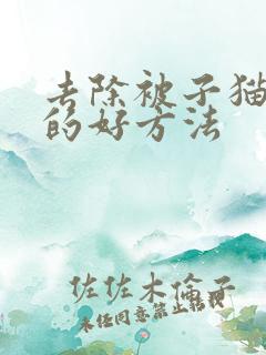 去除被子猫尿味的好方法