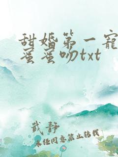 甜婚第一宠总裁蜜蜜吻txt