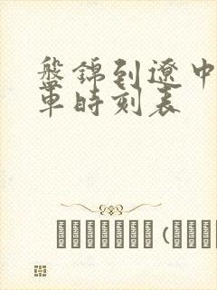 盘锦到辽中的客车时刻表