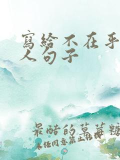 写给不在乎你的人句子