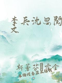 李兵沈思阅读全文