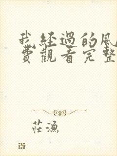 我经过的风暴免费观看完整版电视剧高清